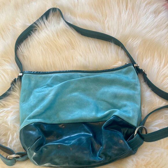 Rough and Tumble Tiffany and tourmaline Hobo  EW Open pocket convertible purse - Picture 3 of 5